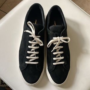 Common Projects Ach. Low Waxed Suede Black Shoes